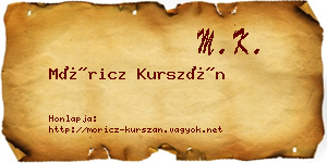 Móricz Kurszán névjegykártya